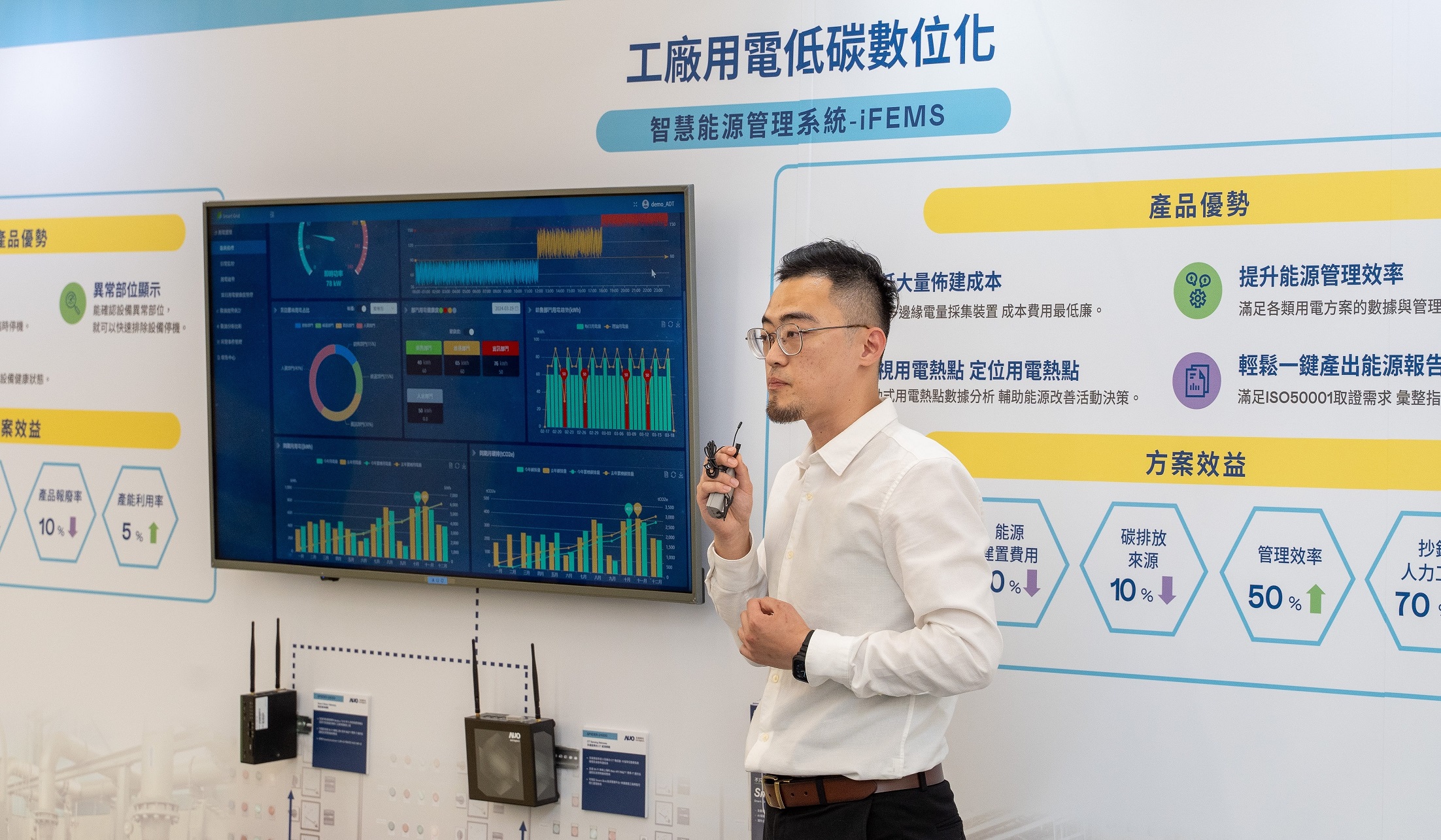 以协助企业布局智能制造见长的beats365数位，今年展出智能管理系统，已导入多元产业应用，能有效降低人力、提升管理效率